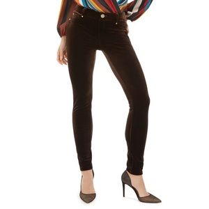 INC International Concepts Black Velvet Mid Rise Skinny Pants Size 16W